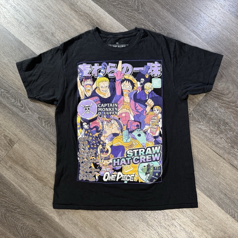 One Piece "Straw Hat Crew" Collage Graphic T-Shirt XL Ripple Junction
